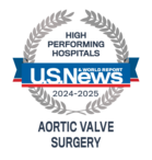 U.S. News Aortic Valve Surgery badge - 2024-2025