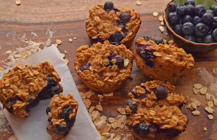 oatmeal and blueberry muffins