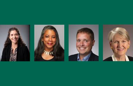 From left: Emily P. Zeitler, MD, MHS, FACC, FHR; Laurel J. Richie; Jason T. Garbarino, DNP, RN, GERO-BC, CNL; and Kathleen M. Fisher, MBA.