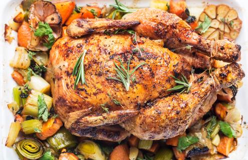 roasted chicken and vegetables