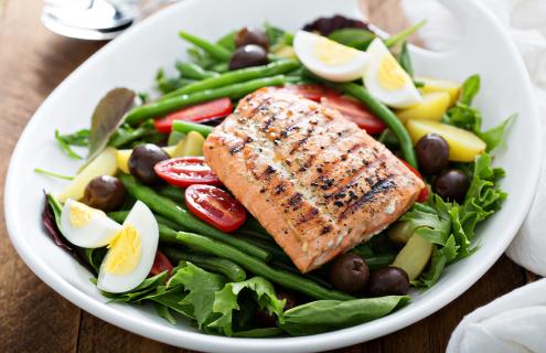 Salmon salad. 