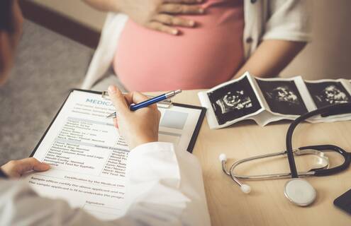 Photo of woman receiving obstetric care