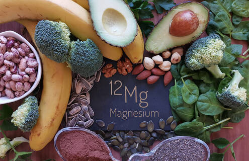 A collection of produce with magnesium