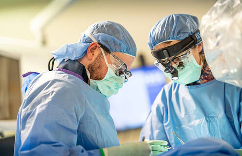 Doctors performing a procedure in the OR