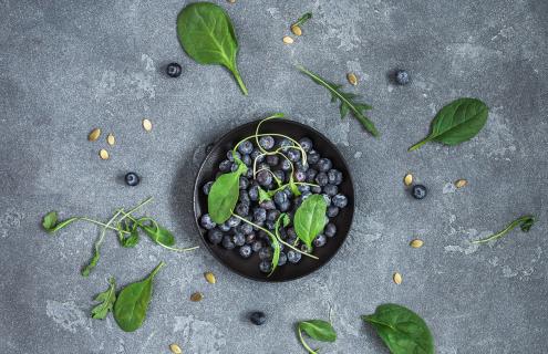 A bowl of blueberries