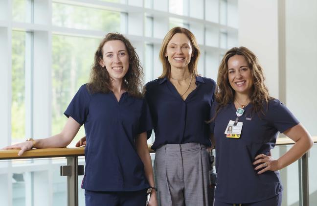 From left: Andrea Sheehan; Roberta M. Lucas, MD; and Alexandra Pearson, RN